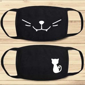 Cat Face Masks, Cute, Kitty, Washable, 2